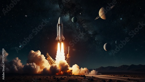 spaceship in the night