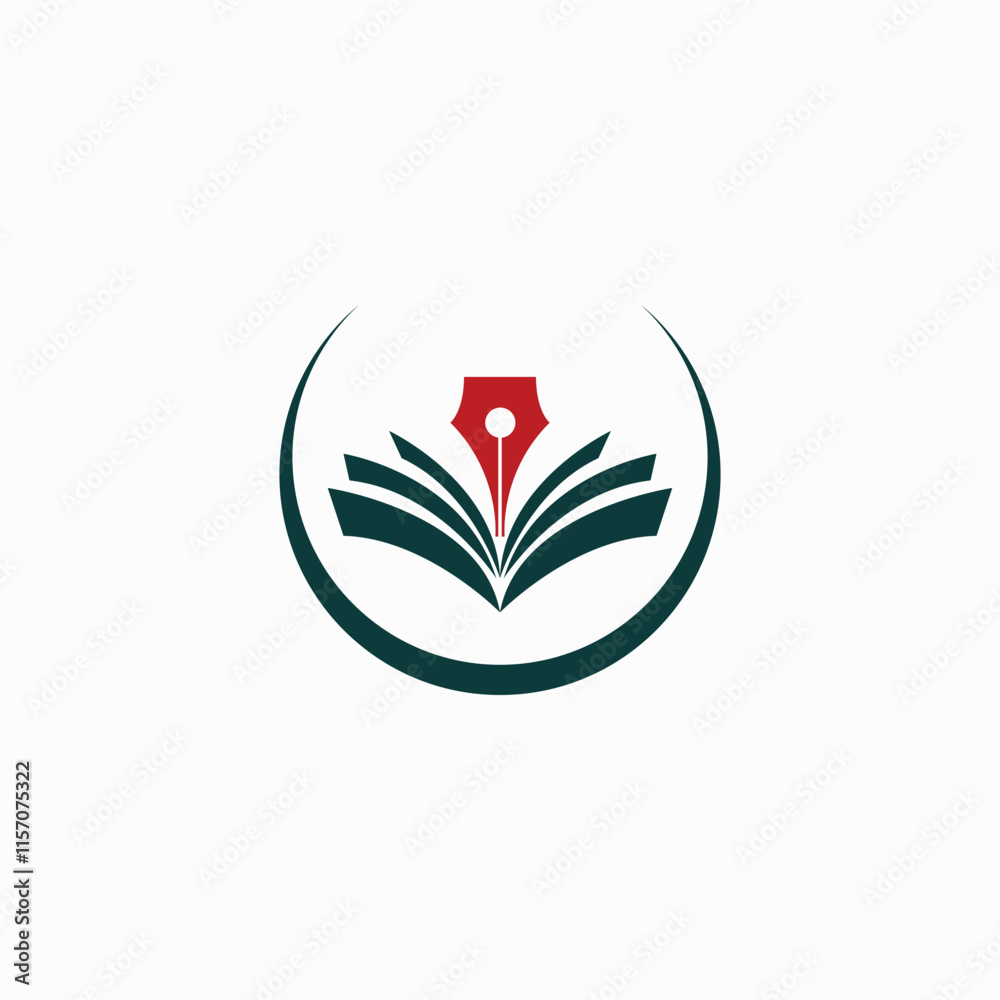 Concept of Pen Law Firm Vector Logo Design with Law Book Template Concept of Pen Law Firm Vector Logo Design with Law Book Template