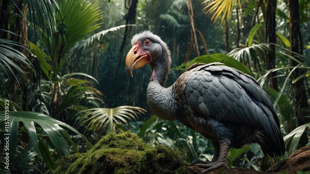 Fototapeta premium realistic photo of Dodo bird in the jungle