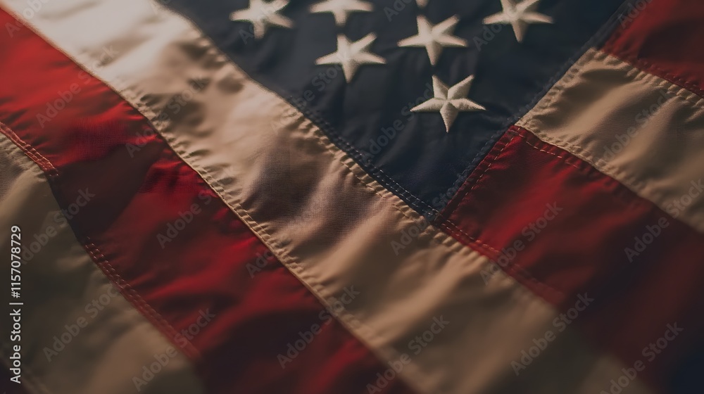 Fototapeta premium Close-up of the American flag, symbolizing freedom and patriotism