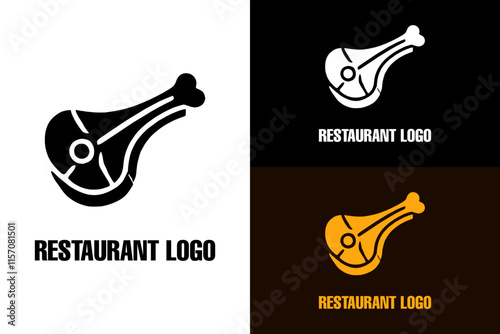 meat with bone, lines vector, circle, dietary food, paleo food logo, icon, non veg, carnivore, omnivore, beef steak, restaurant logo, meal plan, illustration, silhouette, abstract logo