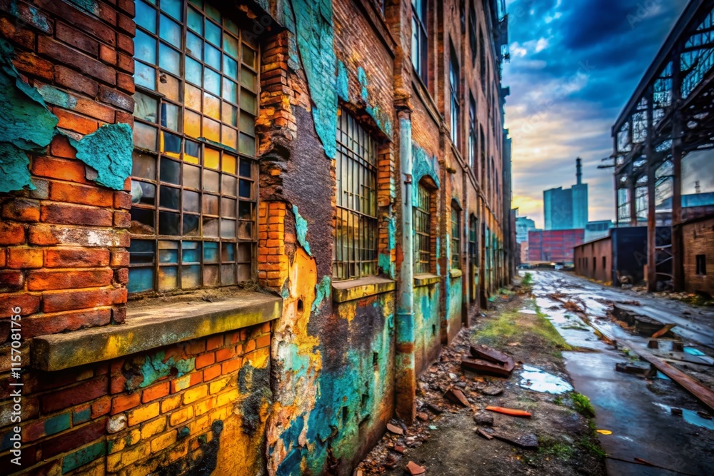 Fototapeta premium Urban Exploration: Gritty Concrete Textures Against a Monochromatic Background - Stock Photo