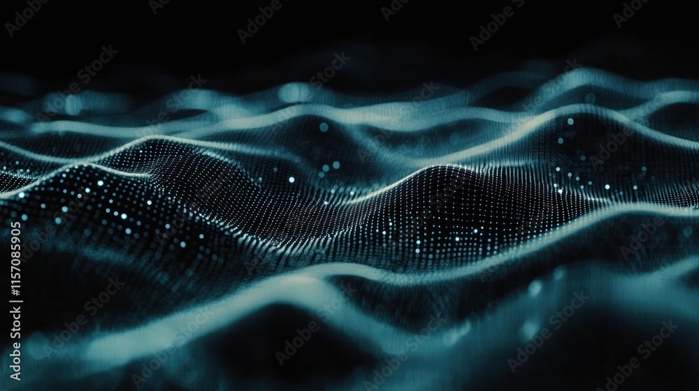 Abstract Teal Data Waves Digital Particle Background Abstract Teal Data Waves Digital Particle Background