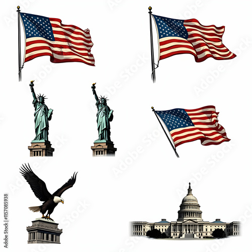 Clip art illustration of the American flag photo