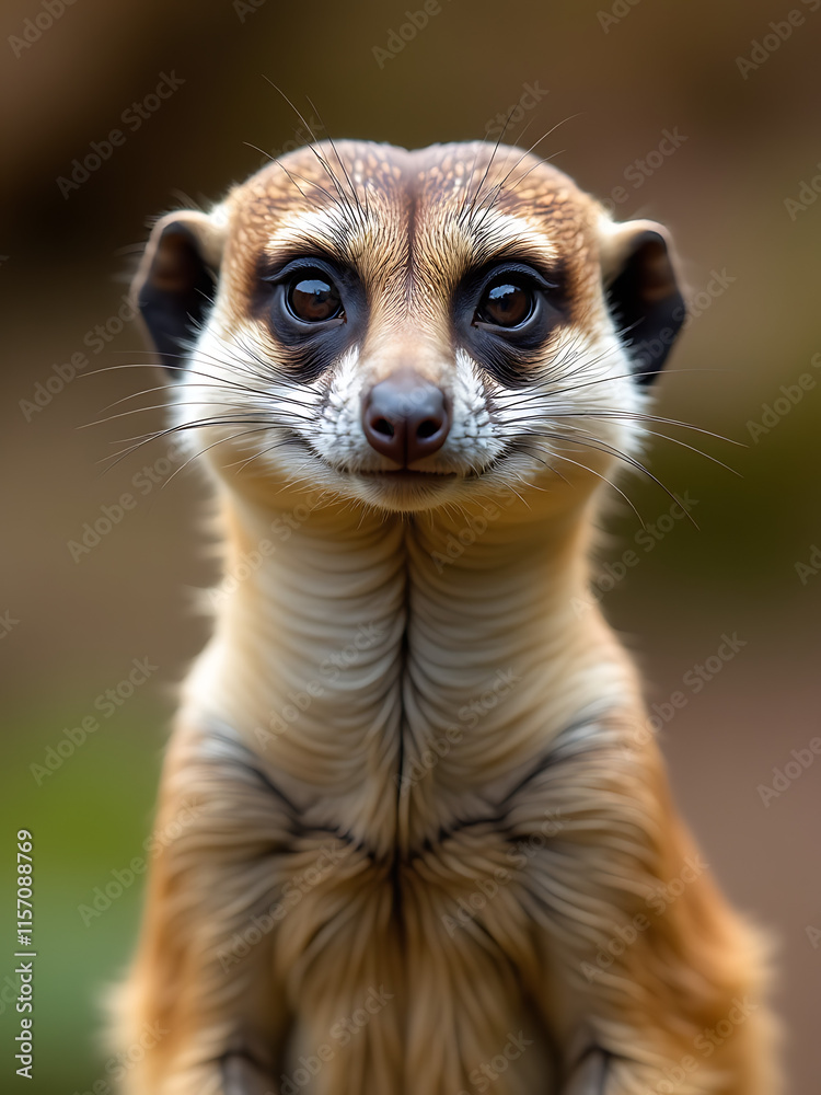 Fototapeta premium Meerkat Portrait With A Shallow Depth Of Field Effect Giving It A Unique Focus And Visual Appeal. 00001