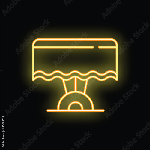 Glowing neon line speedboat icon isolated on black background. 4k video motion graphic animation