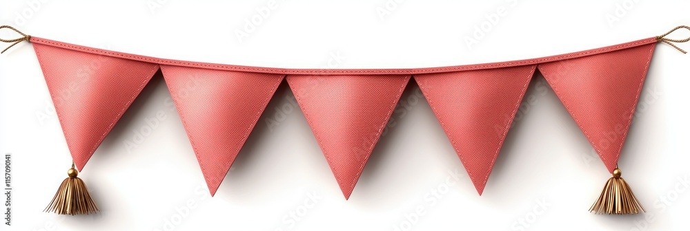 Obraz premium A decorative banner with triangular flags and tassels, suitable for celebrations.