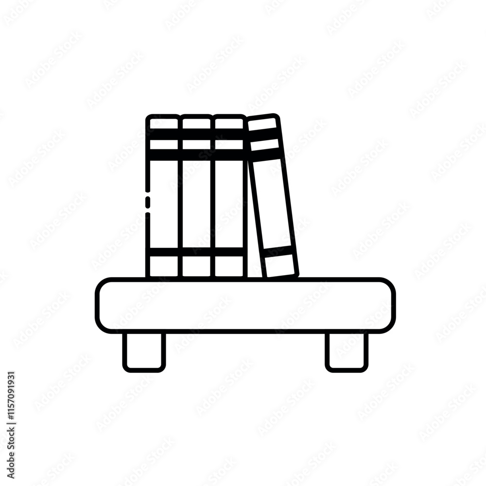 Fototapeta premium Table with books icon over white background, vector illustration