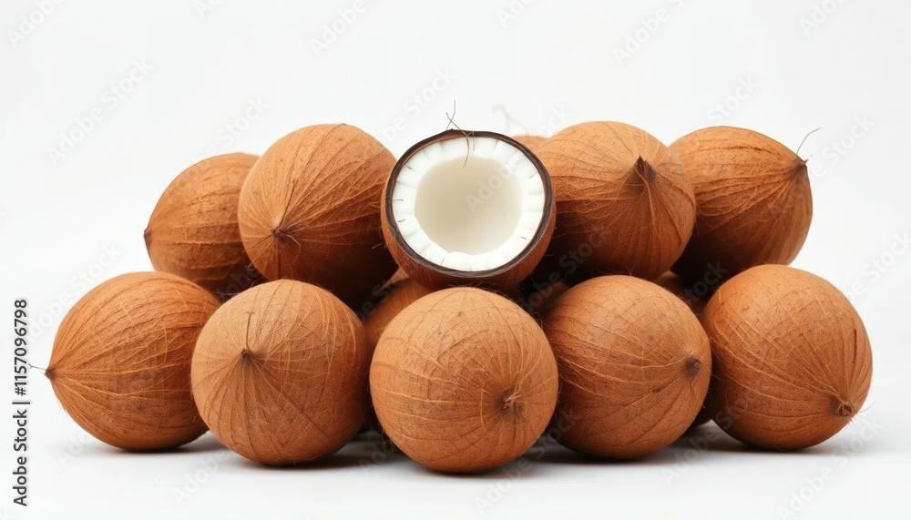Golden Brown Coconuts: A Still Life of Tropical Abundance Golden Brown Coconuts: A Still Life of Tropical Abundance