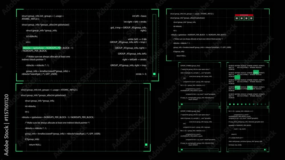 Hacker interface with HUD and infographic elements Programming code abstract technology background for software developer and Computer script