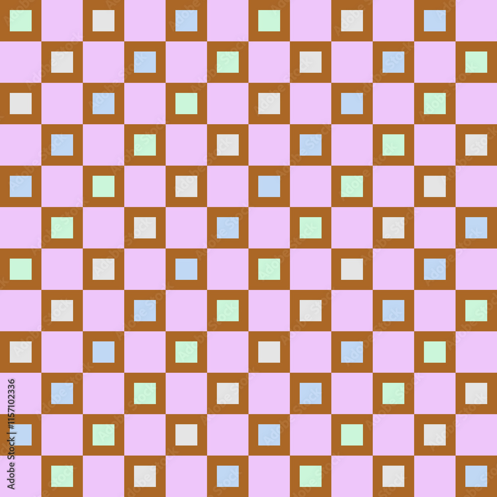 Retro geometric pattern with seamless square shape elements in pastel colors. Endless flat vector design. Retro geometric pattern with seamless square shape elements in pastel colors. Endless flat vector design.