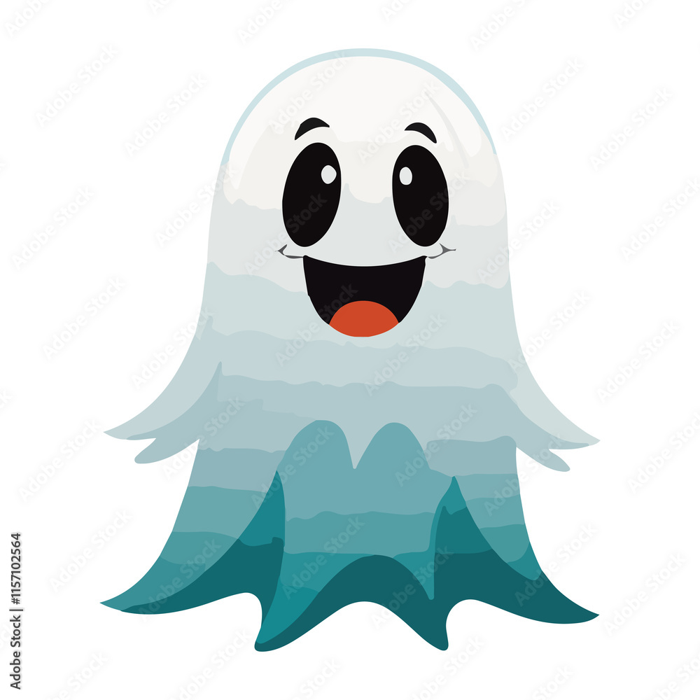 Fototapeta premium cute ghost cartoon animated illustration design