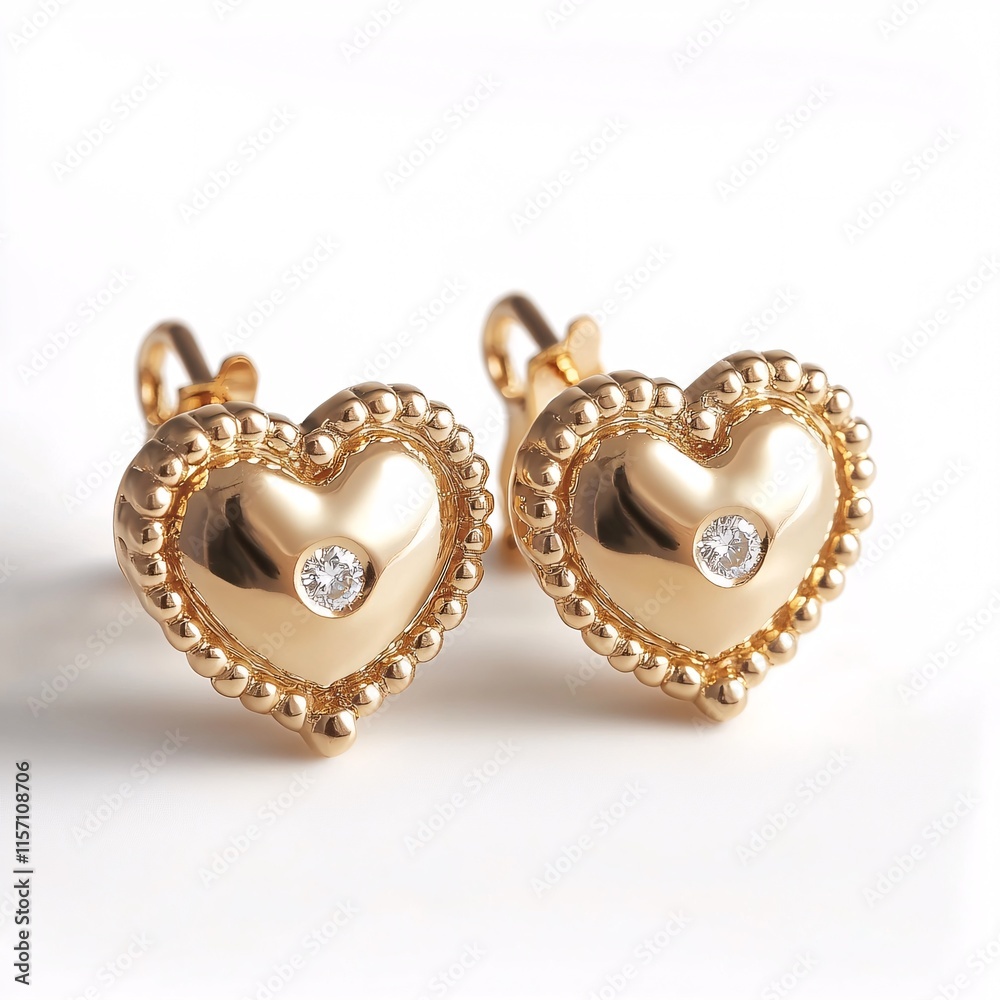 golden heart with diamonds isolated golden heart with diamonds isolated