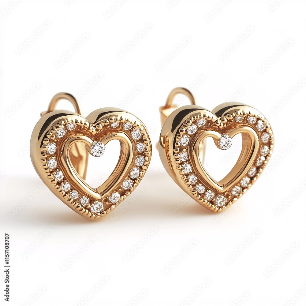 golden heart with diamonds isolated golden heart with diamonds isolated