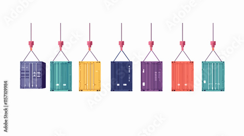 Vibrant Cargo Containers in Array of Colors for Shipping and Logistics Purposes