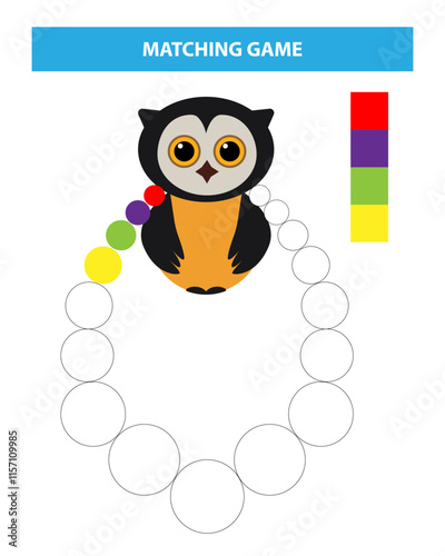 Color the beads game. Printable worksheet for kids.