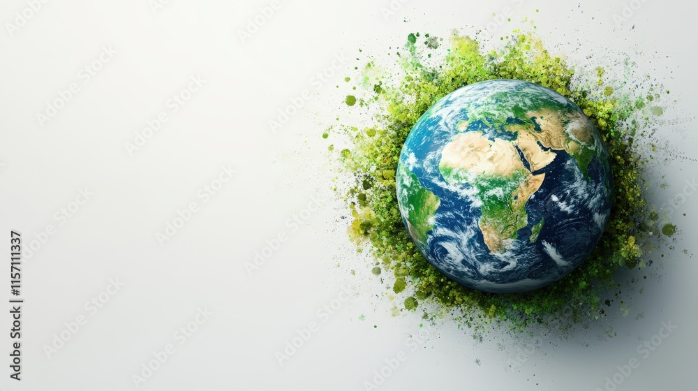Green splash earth. Abstract globe art. Illustration of planet environment and nature, with focus on ecology and conservation. Dynamic background suitable for mockup or template. Green splash earth. Abstract globe art. Illustration of planet environment and nature, with focus on ecology and conservation. Dynamic background suitable for mockup or template.