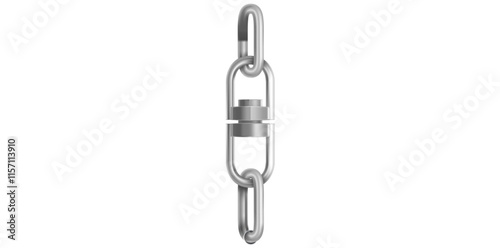 Realistic Silver Metal Clasp Vector Illustration.	