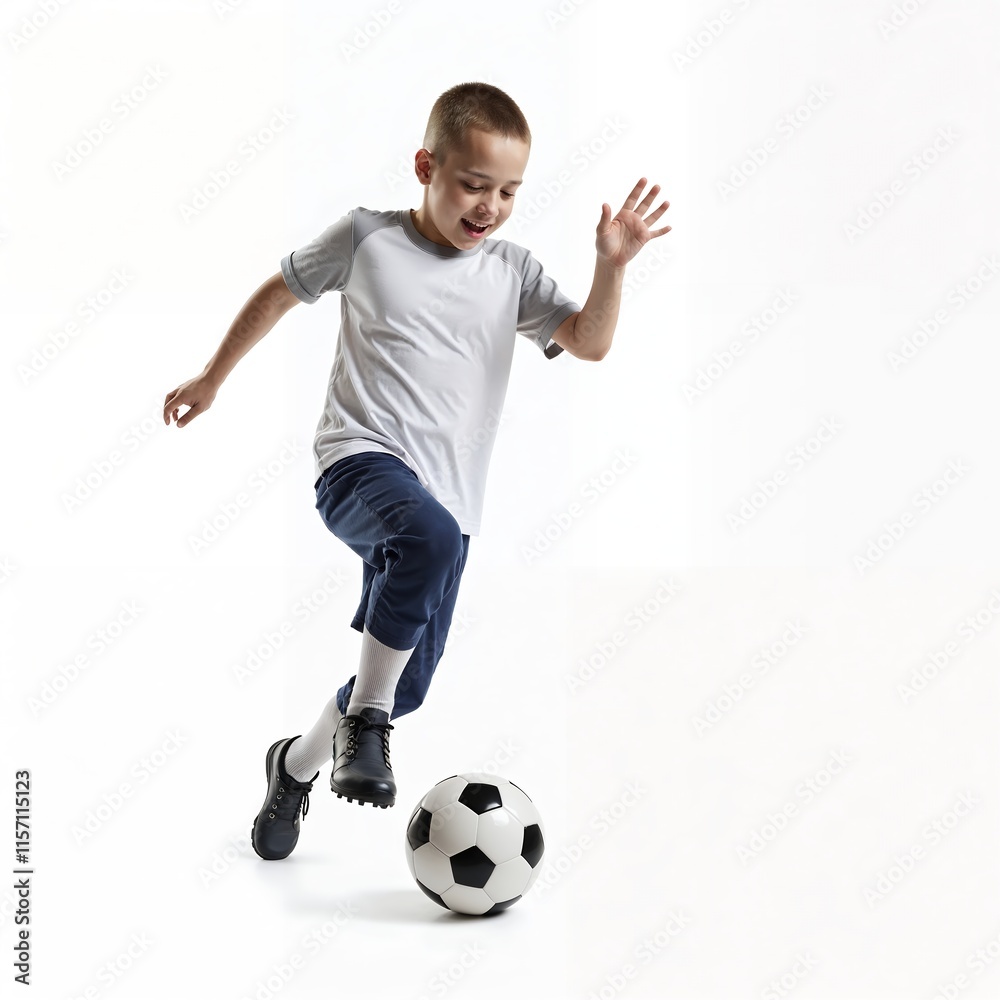 Active Young Soccer Player in Motion Active Young Soccer Player in Motion