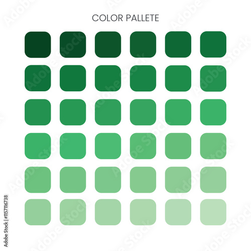 Free vector trendy shades of green color palette collection