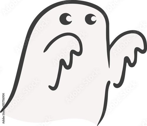 Design of funny cartoon ghost photo