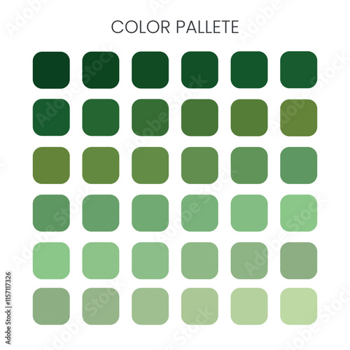 Free vector trendy shades of green color palette collection