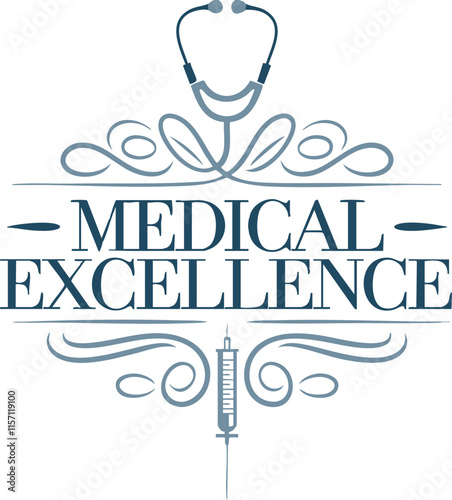 Medical excellence logo graphic for medical use
