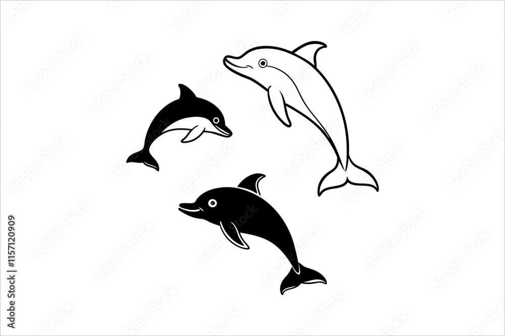 Obraz premium Dolphin silhouette vector