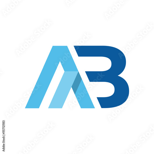 The image shows a flat monogram design of an initial letter AB in blue color Free Download The image shows a flat monogram design of an initial letter AB in blue color - GFXLoad