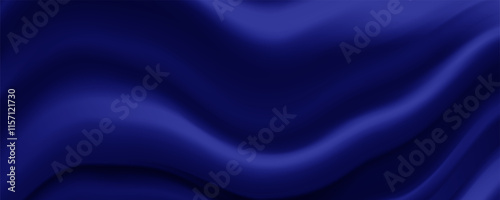 imag of silk fabric luxury background. Wavy abstract satin cloth vector texture pattern.