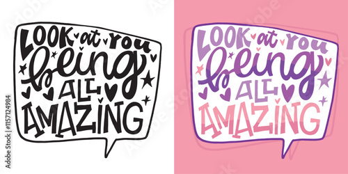 Trendy cute hand drawn doodle lettering quote. Lettering for t-shirt design, mug print, bag print, clothes fashion. 100% hand drawn vector image.