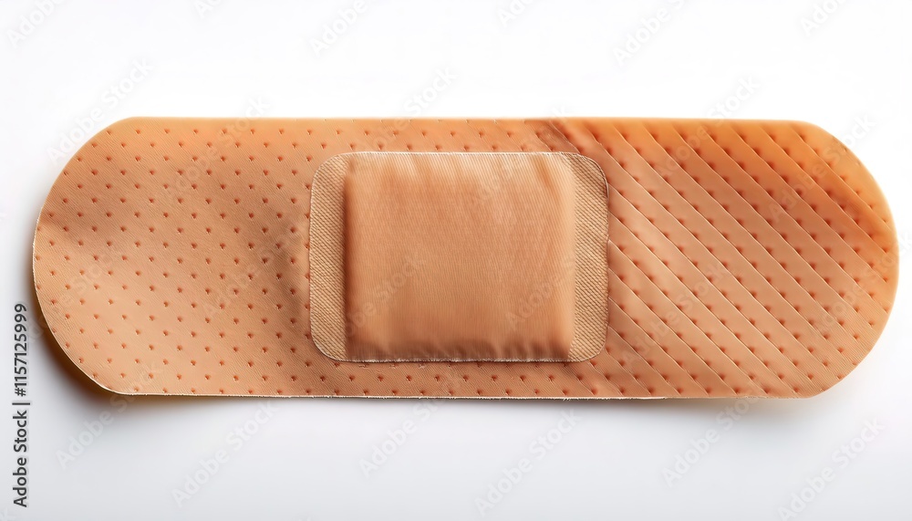 Obraz premium adhesive bandage or sticking, sticky, medical plaster or band aid is a small medical dressing used for injuries not serious enough to require stitches or sutures. Isolated on white background