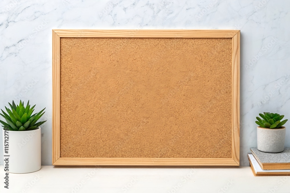 Fototapeta premium Empty cork bulletin board used as a business background for copy space – perfect for marketers, office settings, or businesses in the design and communication industry.