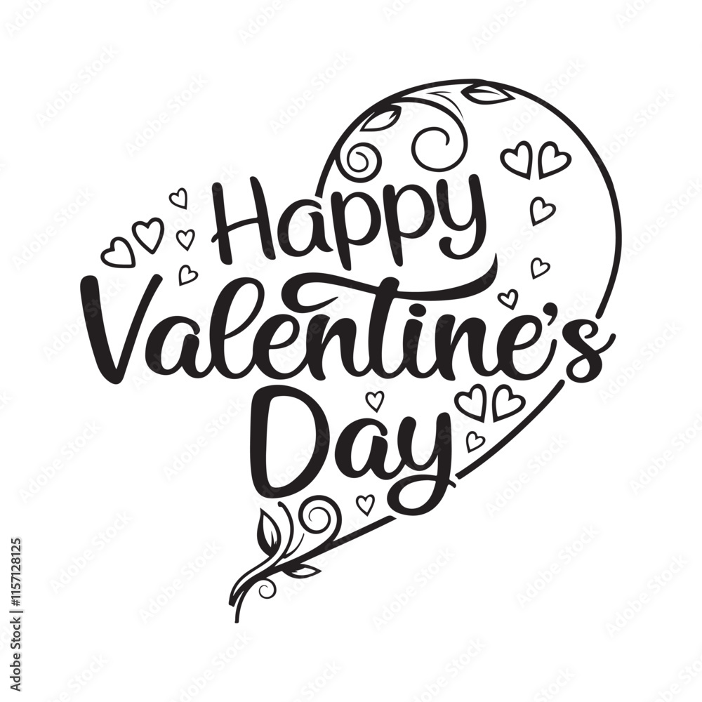 Fototapeta premium Valentines Day Calligraphy design with Heart