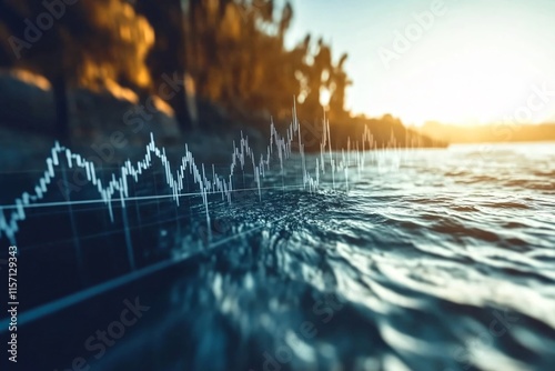 Stock market or forex trading graph and candlestick chart suitable for financial investment concept. Forex trading candlestick chart economic , ECN Digital economy photo