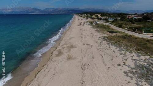 Amazing view at Almyros beach  in Corfu island, Greece photo