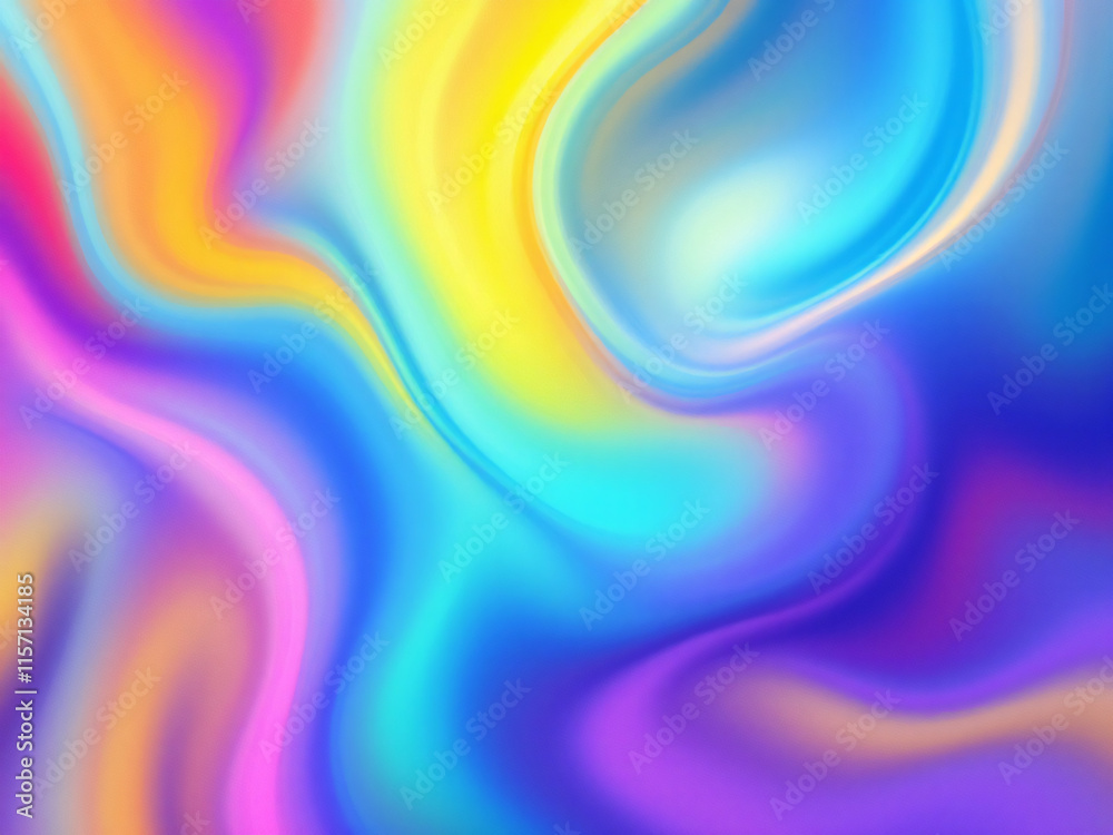 Fototapeta premium Colorful abstract waves with smooth gradient, vibrant background design.