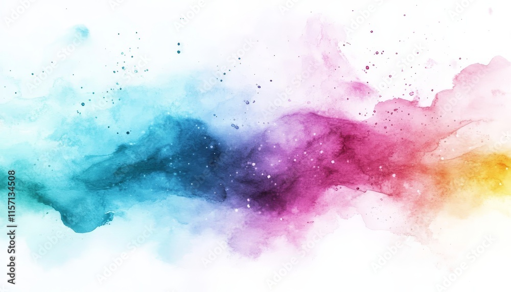 Obraz premium Watercolor Dream A Whimsical Background of Soft Pink, Blue, and Green for Springtime Designs