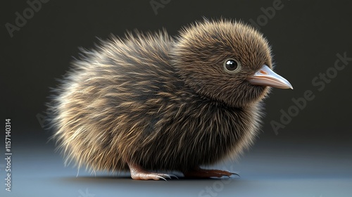 A Captivating Close-up of a Baby Kiwi, Exuding Adorable Fluffiness photo