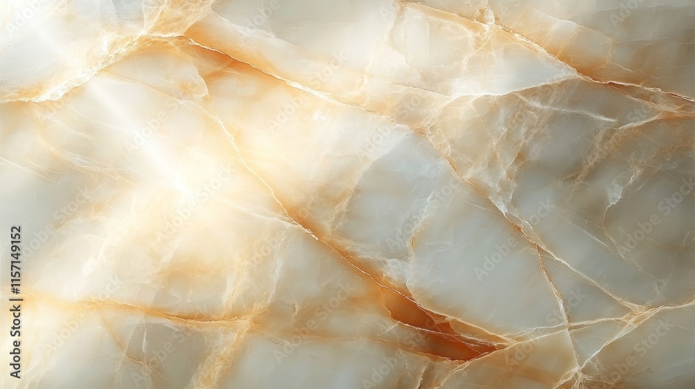 Naklejka premium Elegant Creamy White and Gold Marble Texture, Luxury Panoramic Background with Abstract Veins
