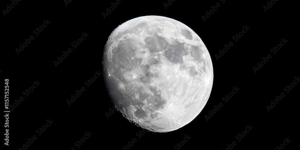 Close-up of the moon isolated on black background Close-up of the moon isolated on black background