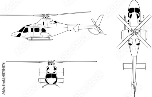 Bell 430 orthographical photo