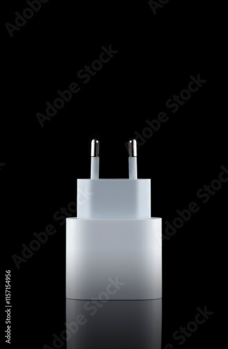 Fast charger for Phone with c-type cable on black background.