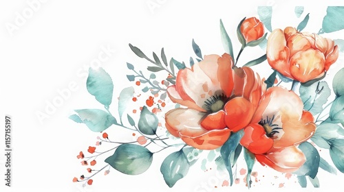 flowers painted in watercolor with space for text.