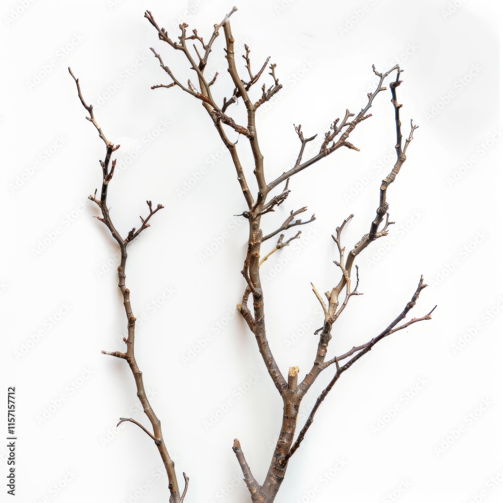 dry branches on a white background. dry branches on a white background.