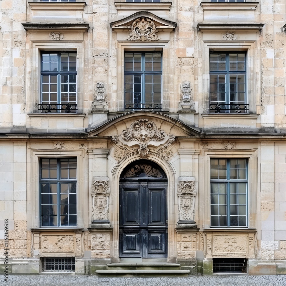 facade of old stone building unfinished frontal view. facade of old stone building unfinished frontal view.