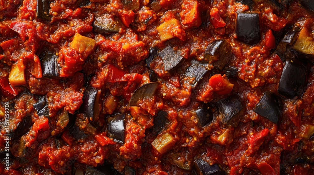 Eggplant and Tomato Stew: A rich, flavorful stew featuring tender eggplant and juicy tomatoes in a vibrant, savory sauce. Perfect for a comforting meal. Eggplant and Tomato Stew: A rich, flavorful stew featuring tender eggplant and juicy tomatoes in a vibrant, savory sauce. Perfect for a comforting meal.