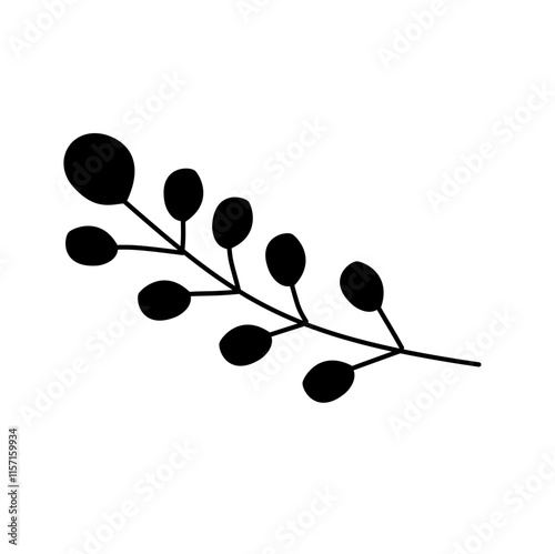Leaf silhouette doodle