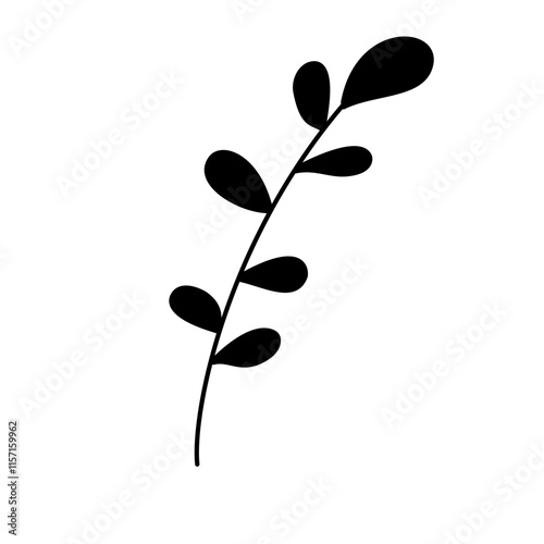 Leaf silhouette doodle