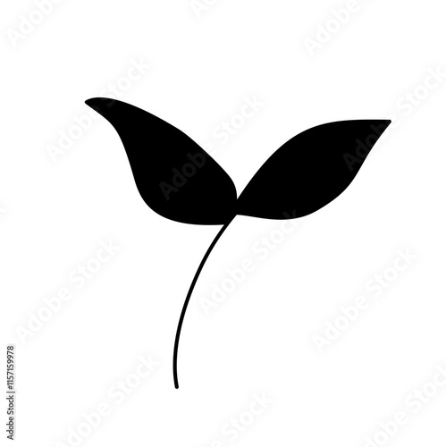 Leaf silhouette doodle
